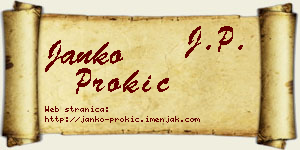 Janko Prokić vizit kartica